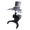 Aidata Sit/Stand Mobile Laptop Workstation, Shelf, Tempered Safety Glass, Smoke LPD011G